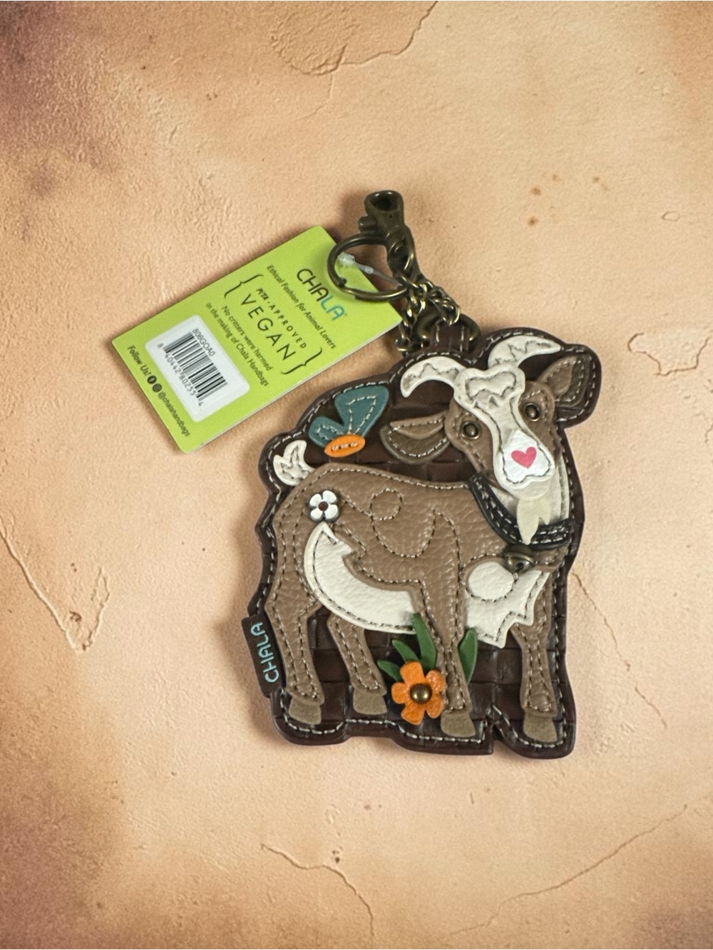 Chala Vegan Leather Keychain Charm- Goat